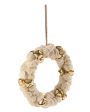 Ivory Pompom Wreath with Bells Supply