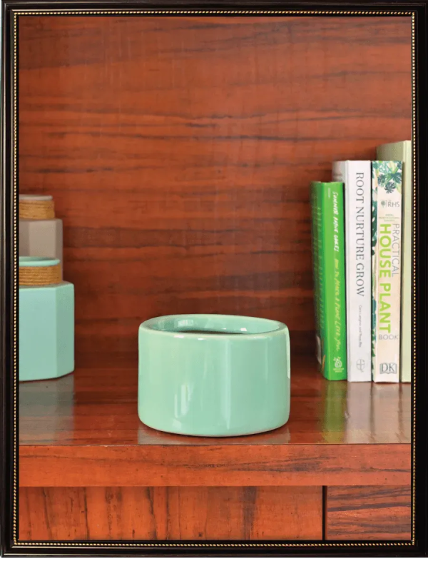 Aqua Green Ceramic Pot | Green |  Plant Not Included For Discount