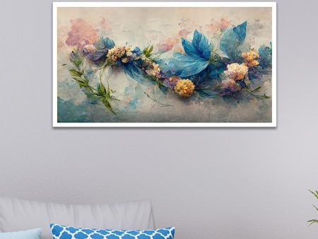 Colorful Blue Abstract Floral Canvas Wall Painting Hot on Sale