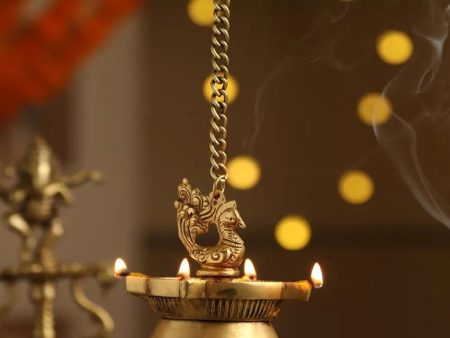 Peacock Hanging Diya with Four Side Lamp Sale