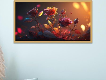 Abstract Red Roses Canvas Wall Painting Online now