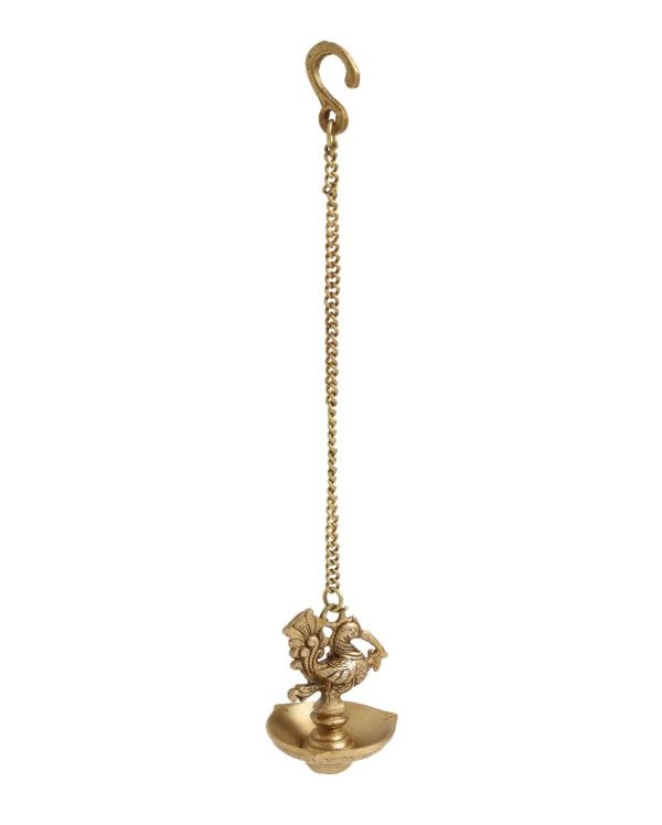 Three Side Lamp Bird Brass Hanging Diya on Sale