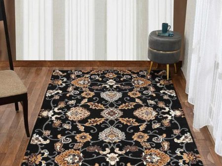 Traditional Visionary Black Hand Tufted Wool Carpet Discount