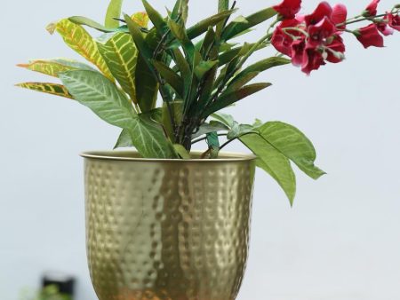 Gold Finish Planter Bucket | Plant Not Included For Sale