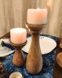 RaDiyant Twins Mango Wood Candle Stands With Candles Online Hot Sale