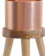 Copper Look On Three Leg Stool Metal Planter | Plant Not Included For Sale