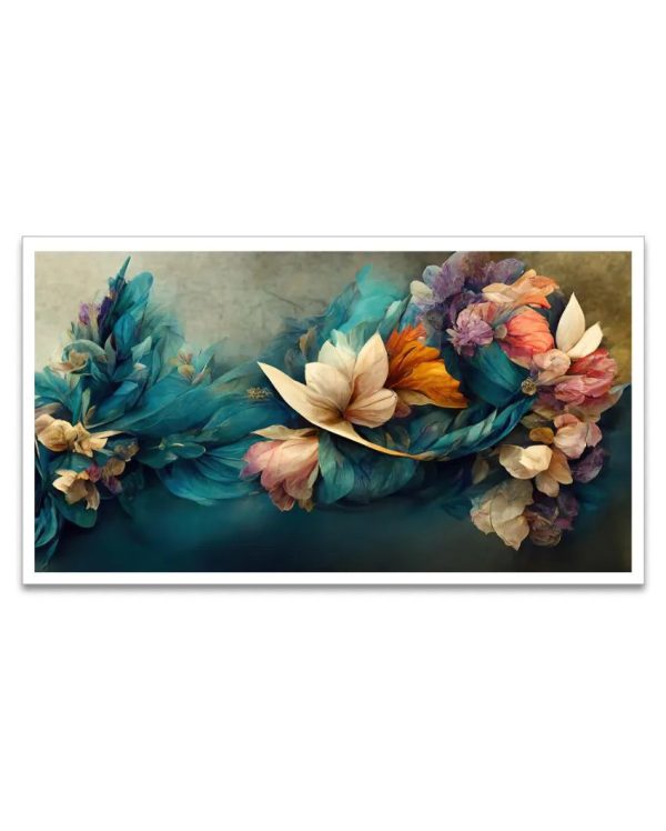 Beautiful 3D Blue Flower Bouquet Canvas Wall Painting Online Hot Sale