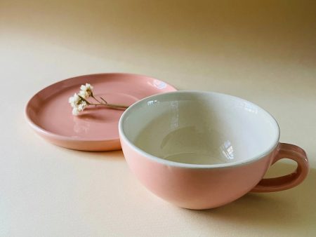 Ceramic Design Cappuccino Cup With Saucer Online now