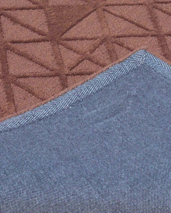 Hand Tufted Geometric Brown Wool Carpet For Sale