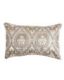 Print & Beads Velvet Cushion Cover | 14 x 20 inches For Discount