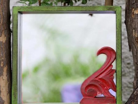 Antique Green And Red Mirror | 11 x 11 x 2 inches Online Hot Sale