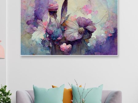 3D Purple Flower Art Canvas Wall Painting Sale