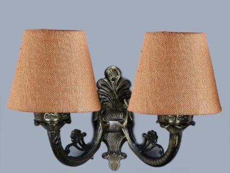 Innovative Antique Gold Jute Conical Shade Wall Lamp Online