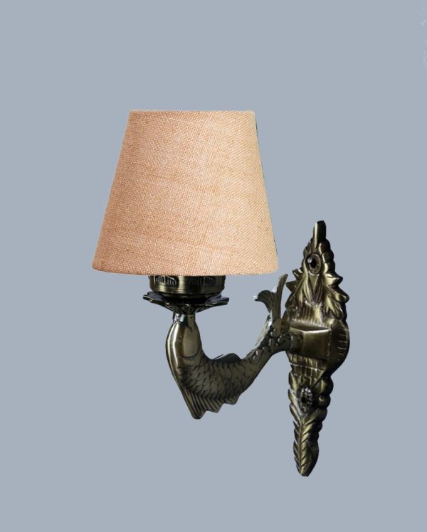 Dazzling Antique Gold Jute Conical Shade Wall Lamp Sale