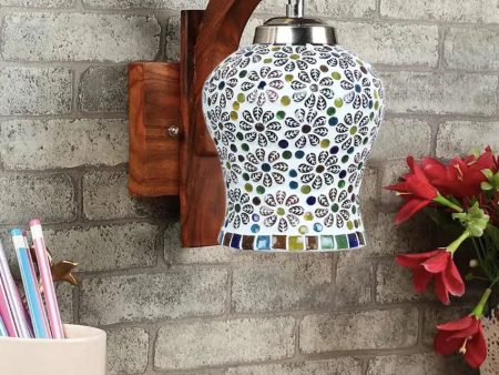 Nexus Mosaic Glass Wooden Wall Lamp Hot on Sale