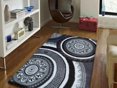 Abstract Beautiful Black Polyester Carpet For Sale