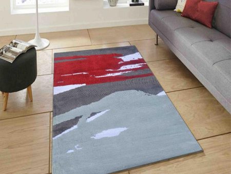 Abstract Functional Red Polyester Carpet Cheap