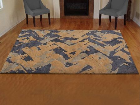 Abstract Curated Gold Polyester Carpet Online now