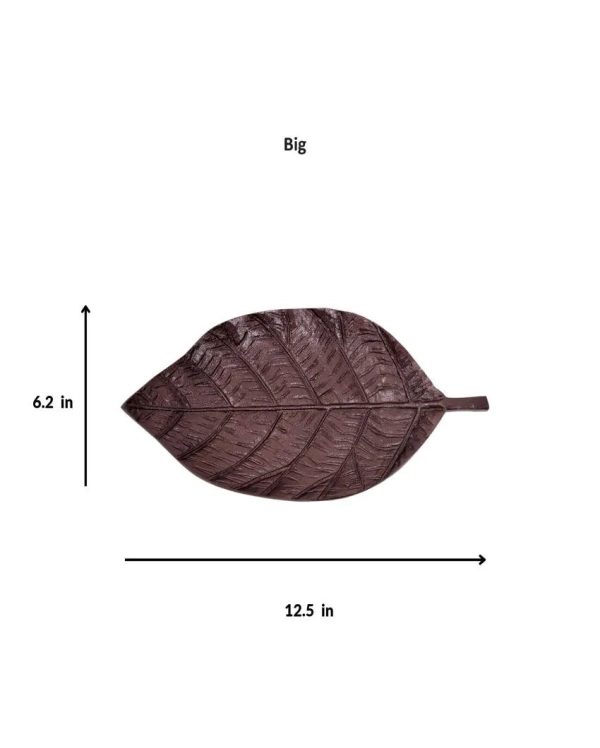 Leaf Shaped Aluminum Platters | Set Of 2 | 12.5 x 6 inches For Cheap