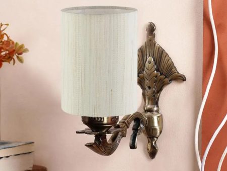 Luxurious Antique Gold Cotton Conical Shade Wall Lamp Online Hot Sale