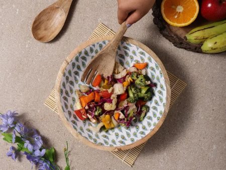 White Peacock Wooden Large Salad Bowl Sale