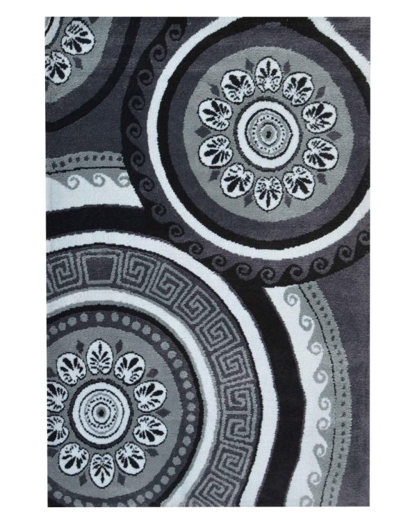 Abstract Beautiful Black Polyester Carpet For Sale