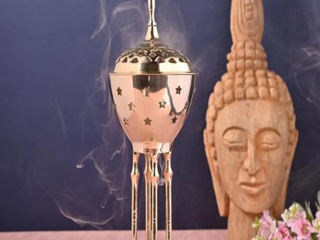 Brass Incense Burner | 4 x 4 x 13 inches Fashion