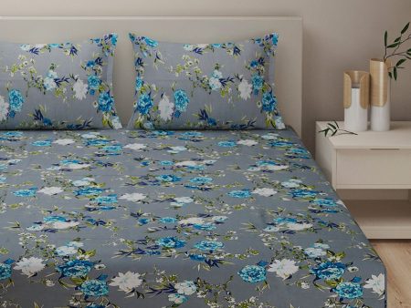 Agapito Cotton Bedsheet With 2 Pillow Covers | King Size | 108 x 108 Inches For Sale