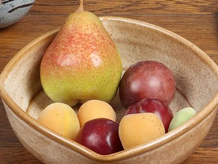 Beige Square Ceramic Bowl | 6 x 6 x 3 inches For Cheap