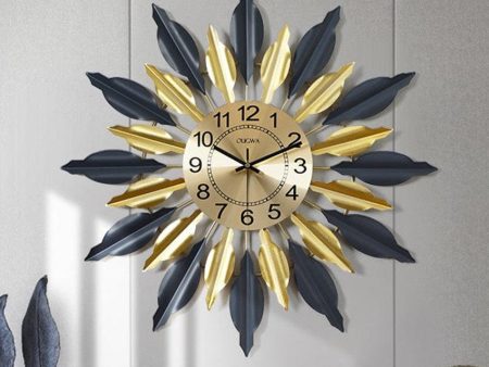 Black And Golden Designer Metal Wall Clock | 24 inches Online Hot Sale