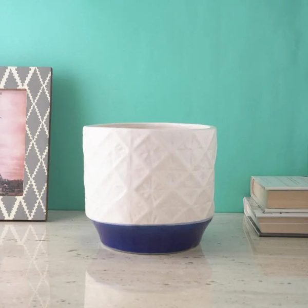 White Marble Textured Ceramic Planter Sale