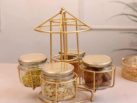 Round Dry Fruits Jars with Stand | 350 ML Sale