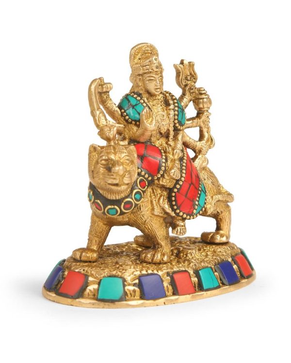 Brass Stone Work Durga Maa Showpiece Online now