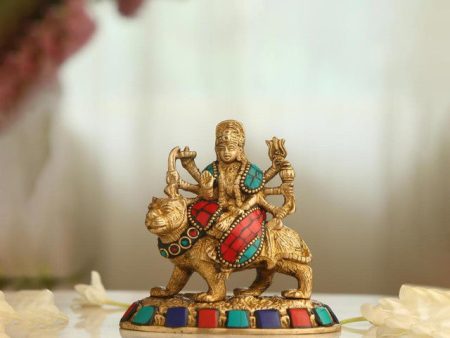 Brass Stone Work Durga Maa Showpiece Online now