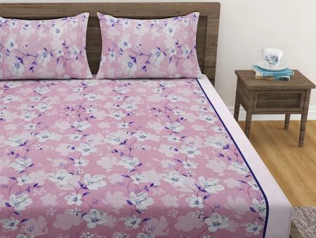 Ale Cotton Fitted Double Bedsheet with 2 Pillow Covers | Multiple Colors | Double Fitted Size | 72 x 78 Inches For Cheap