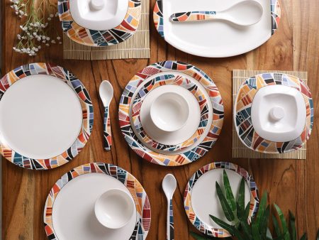 Abstract Round Melamine Dinner Set | Set Of 40 pcs Discount