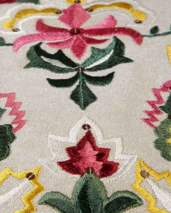 Ambavati Embroidered Cotton Cushion Cover | 16 x 16 inches Online now