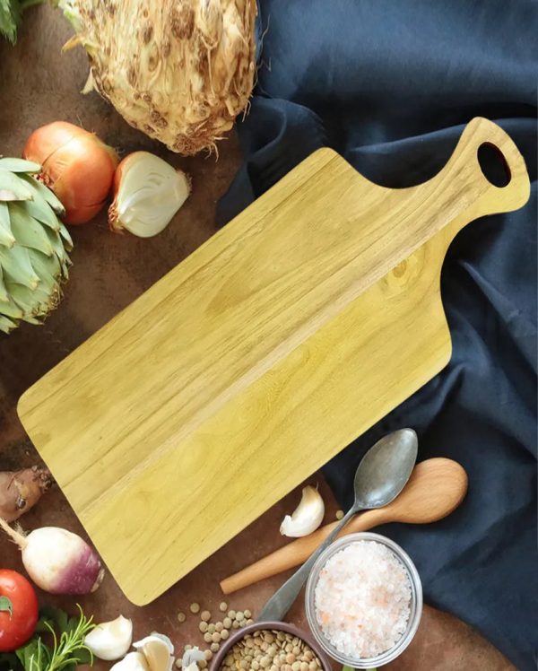 Lemon Wood Rustic Chopping Board with Handle | 20 x 8 inches For Cheap