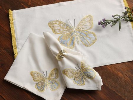 Butterfly Applique Embroidery Table Napkins | Set of 4 Cheap