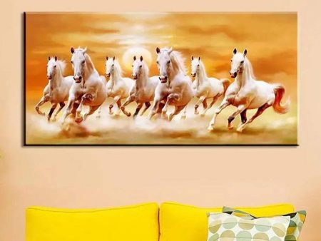 Sunset 7 Horse Wall Painting | 48 x 3 x 24 inches For Sale