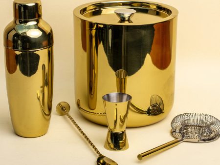 Golden Stainless Steel Ice Bucket | Single | 4 x 4 x 7 inches Online now