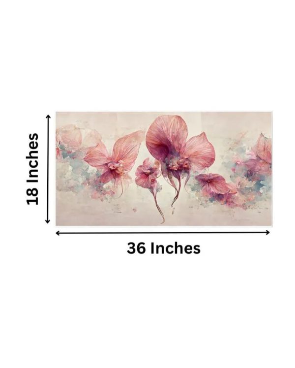 3D Pink Flowers Canvas Frame Wall Painting Supply