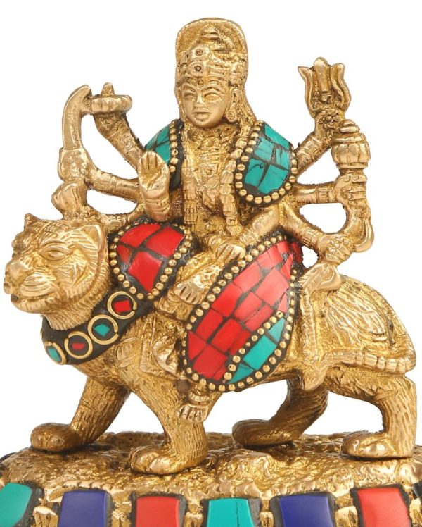 Brass Stone Work Durga Maa Showpiece Online now