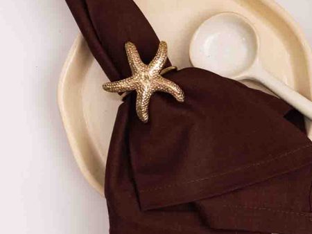 Starfish Premium Brass Napkin Rings For Discount