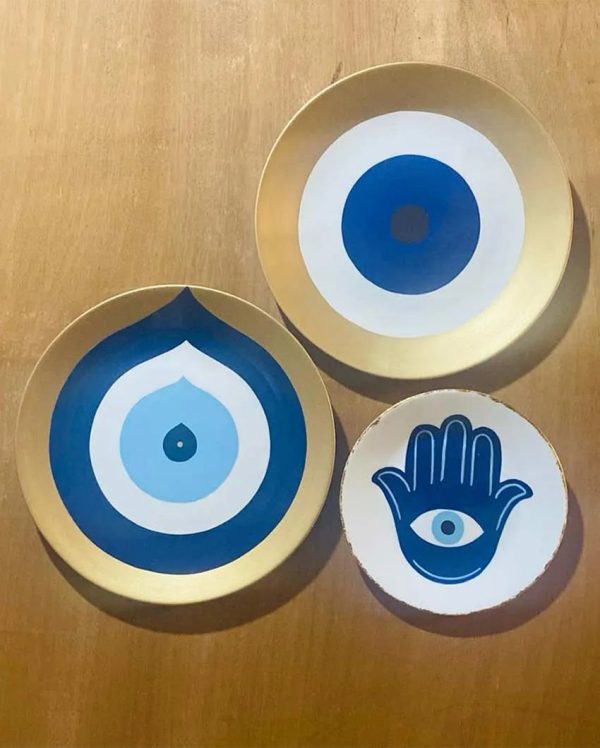 Evil Eye Porcelain Cluster | Set Of 3 | 1.25 kg Fashion