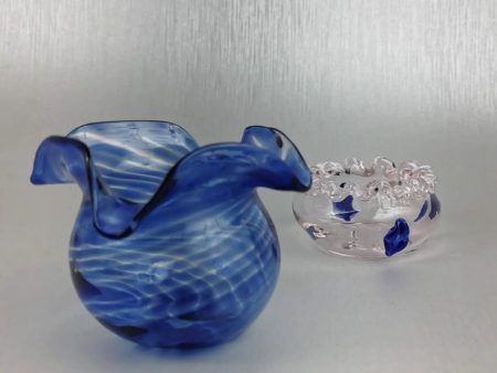 Art Glass Blue Wave Votive | 3 x 3 inches Sale