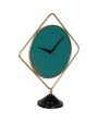 Square Green & Gold Iron Table Clock | 10 x 12 x 1 inches Hot on Sale