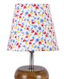 Artistic Cotton Round Table Lamp With Small Base Natural Wood | 6 x 10 inches Online Sale