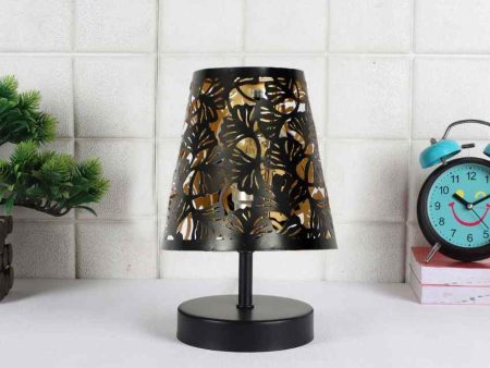 Blooms Metal Etching Table Lamp With Black Wood Round Base | 6 x 8 inches Online