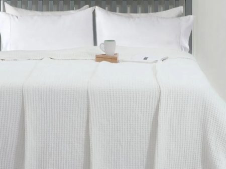 Ivory Waffle Cotton Blanket Online Hot Sale